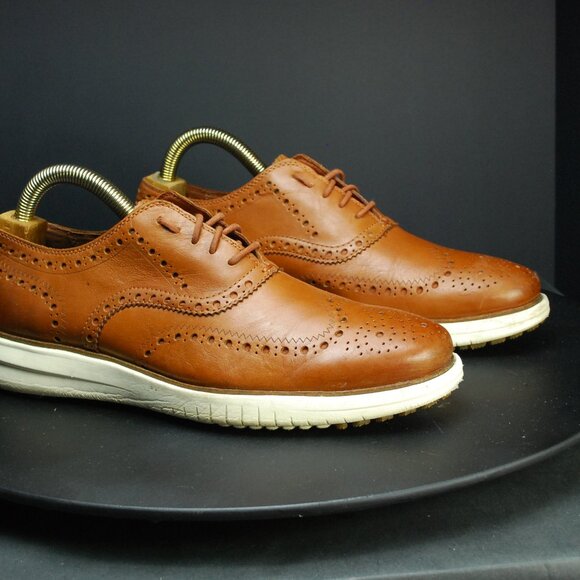 Cole Haan Brown Leather Wingtip Oxfords Lace Up main image 10